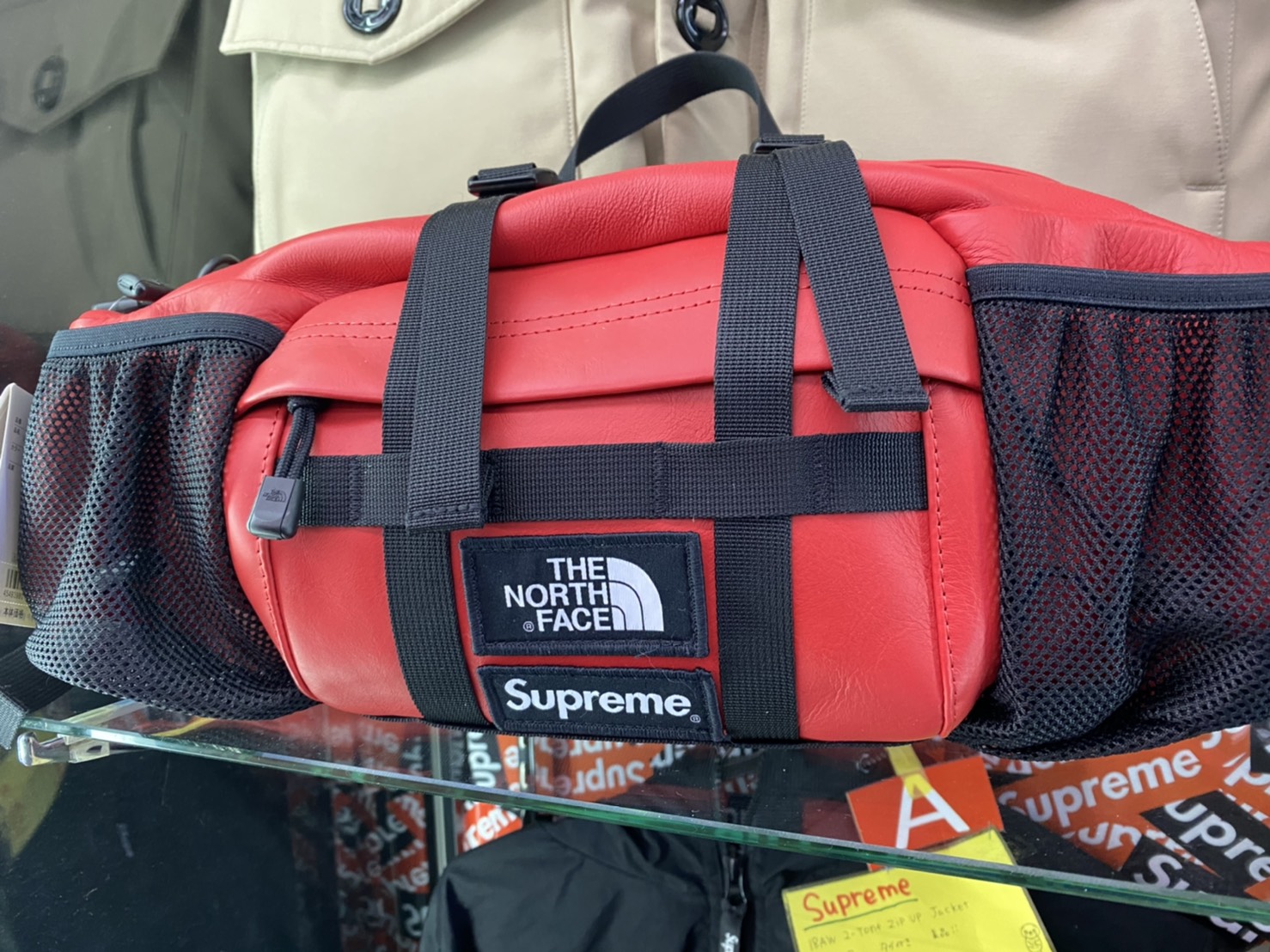 supreme North Face コラボ レザーウエストバッグ-