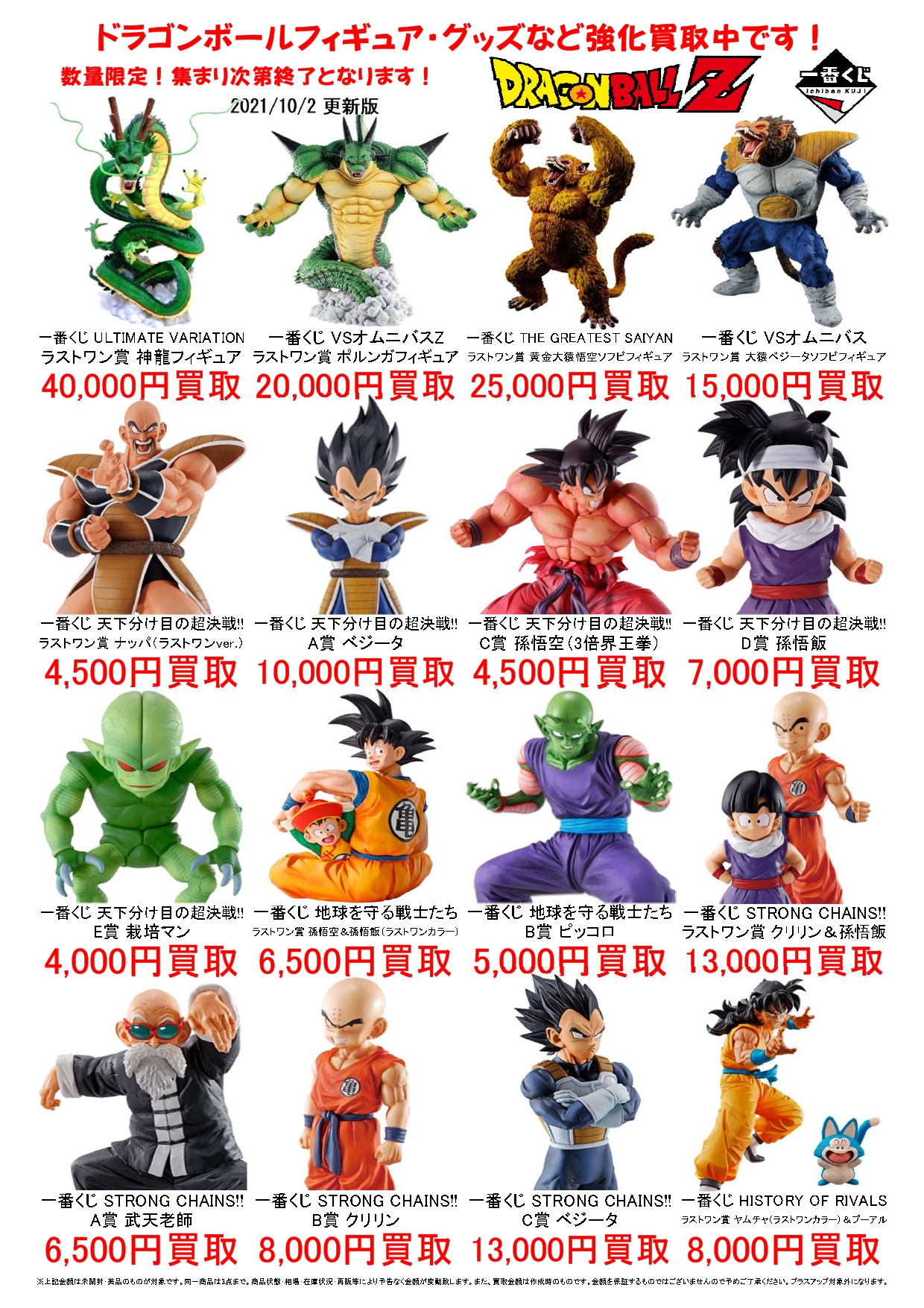 10/2 ☆ドラゴンボールの一番くじフィギュアの買取価格をアップしま ...