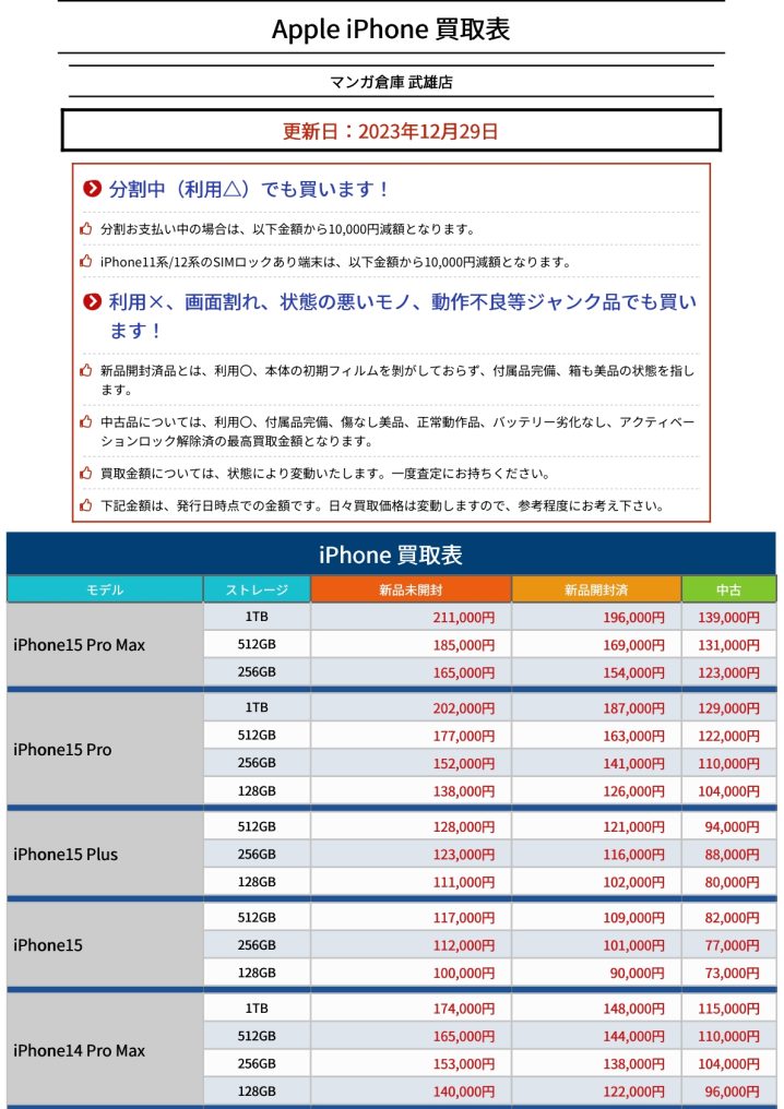 iPhone・iPad買取価格更新しました！ #iPhone15 #iPhone14 